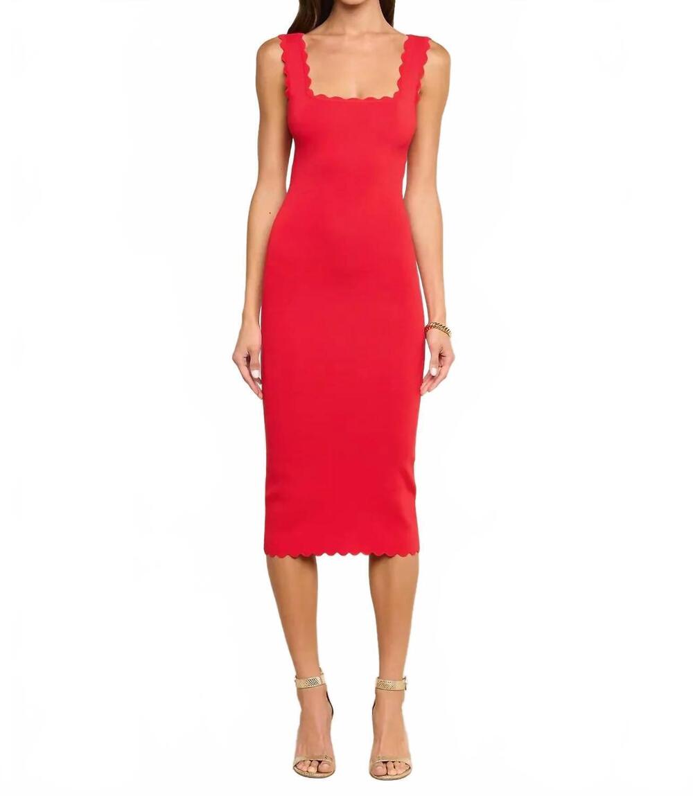 NEW L'AGENCE women's the romona mini knit dress in lipstick red